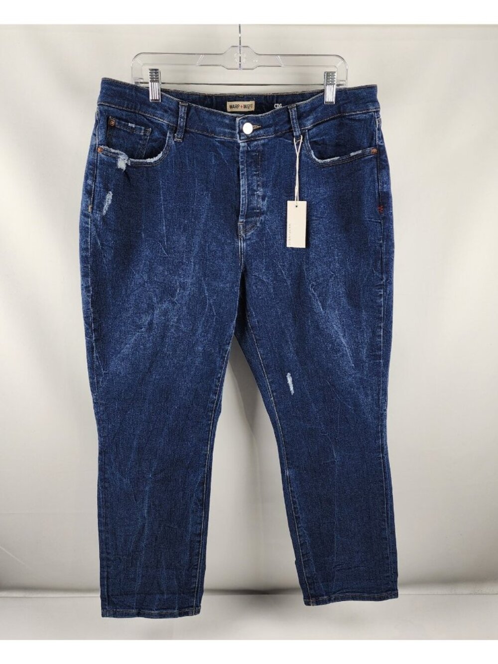 Warp+Weft Jeans Womens 18x28 Blue CDG Paris Straight Button Fly (38x27)  NWT